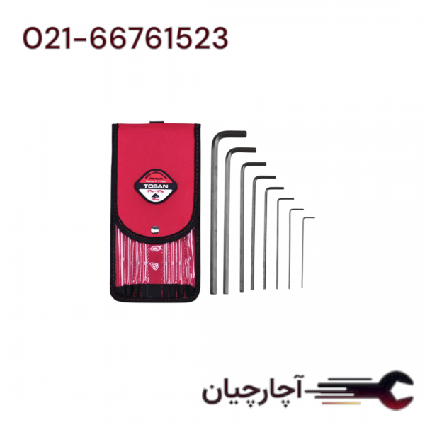 آلن کیفی شش پر بلند سایز های 2-10 برند توسن، کد کالا T726-B210