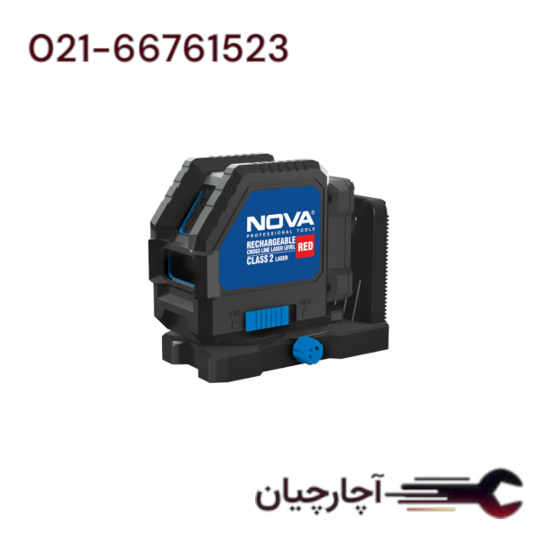 تراز لیزری شارژی دو خط قرمز برند نووا، کد کالا 2680R