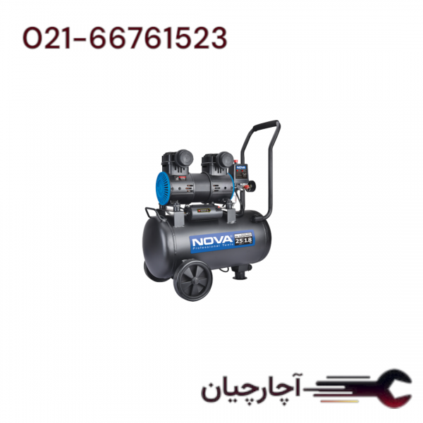 کمپرسور باد سایلنت 25 لیتری برند نووا، کد کالا 9125