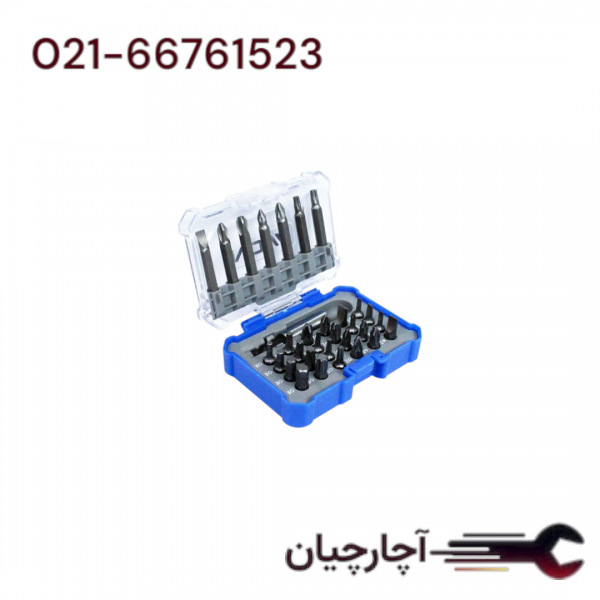 ست بیت سر دریلی 32 پارچه (جور کوتاه وبلند به همراه رابط بیتگیر برند نووا، کد کالا 1336