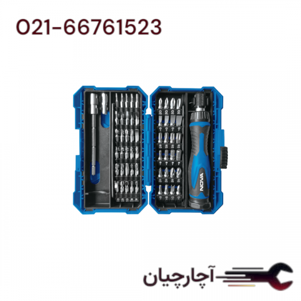 ست بیت 57 عددی با دسته جغجغه ای برند نووا، کد کالا 1364