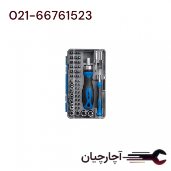 ست بیت و بکس 48 عددی با دسته جغجغه ای برند نووا، کد کالا 1356