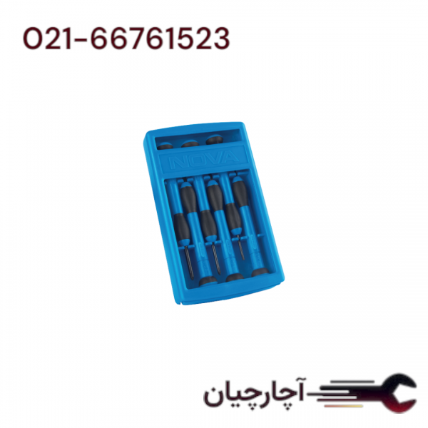پیچ گوشتی ساعتی جعبه ای -6 عددی  برند نووا، کد کالا 1334
