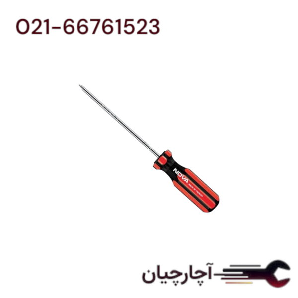 پیچ گوشتی دسته سلولزی چهارسو 6/38 برند نووا، کد کالا 1726