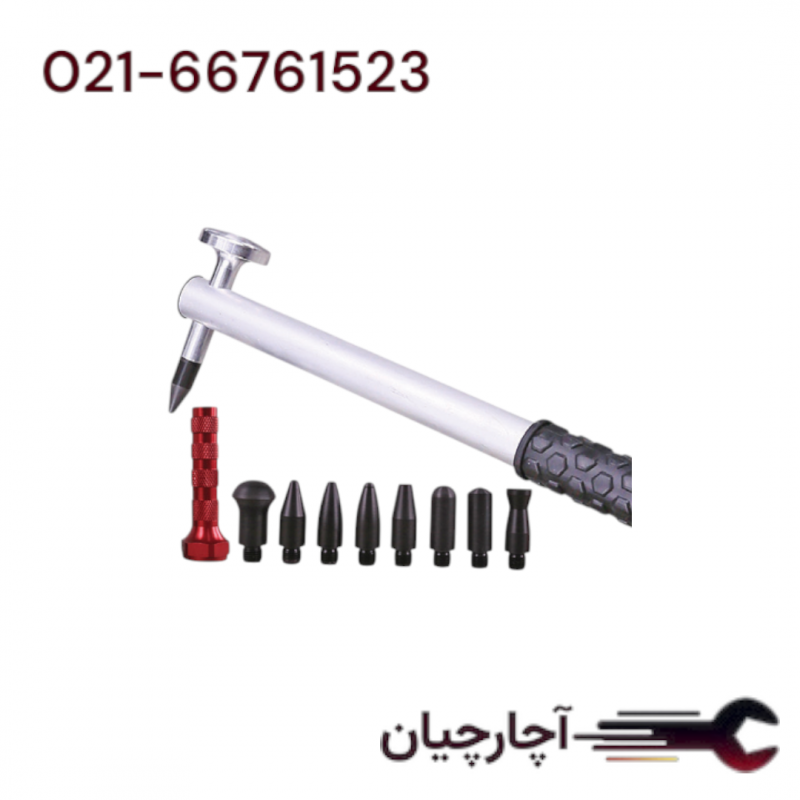 چکش کربنی و قلم نیش گیری با 8 سر صافکاری PDR برند ال کا کد کالا: H2188