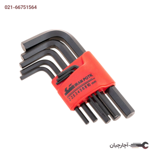 مجموعه آچارهای آلن کوتاه با غلاف پلاستیکی(2-2/5-3-4-5-6-8-10) میلی متر  برند ایران پتک