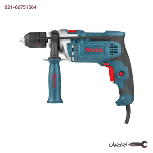 دریل 13 میلی متری چکشی سه نظام اتوماتیک فلزی 750وات بدون کیف BMC برند رونیکس کد کالا 2215