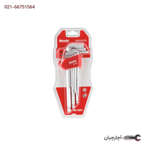 آلن شش گوش 9 عددی بلند مگنتی برند رونیکس، کد کالا RH-2034