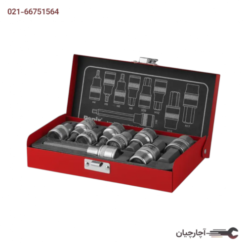 جعبه بکس 1/2 اینچ 6 گوش 9پارچه برند رونیکس، کد کالا RH-2692