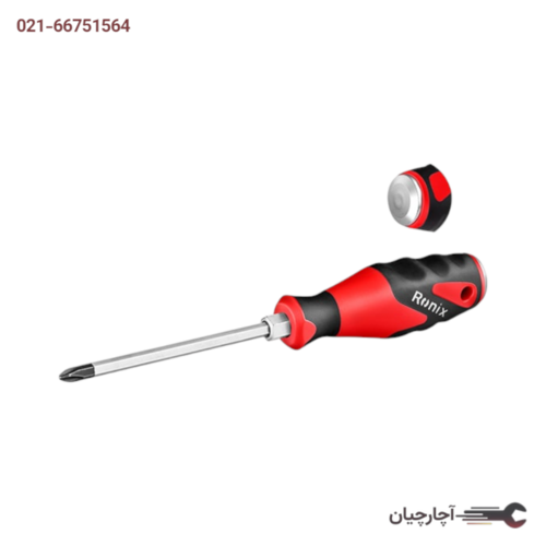 پیچ گوشتی تکی ضربه خور150× 6 چهارسو دسته TPR برند رونیکس، کد کالا RH-2971