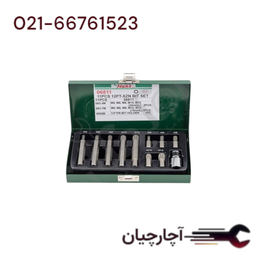جعبه بیت 11 عددی هزارخاری M5-M12 برند هنس، کد کالا 6811