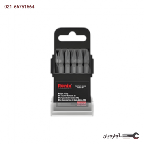 ست 10 عدد سری پیچ گوشتی دو سر چهارسو برند رونیکس، کد کالا RH-5436