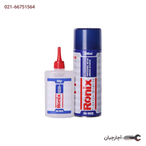 چسب فوری (123) 50گرم + اسپری 200میل آبی برند رونیکس، کد کالا RH-9926