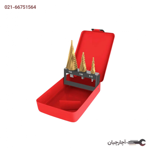 ست 3عددی مته خروطی مارپیچ جعبه فلزی NEW برند رونیکس، کد کالا RH-5903