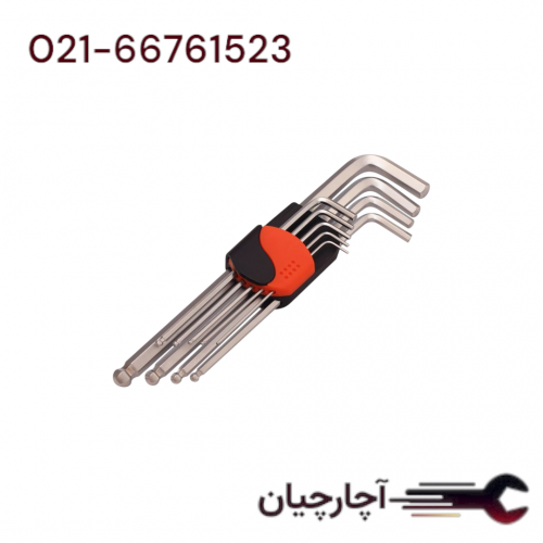 ست آچار آلن سر گرد فوق بلند 9 عددی از 1/5-10میلی متر برند داناکو، کد کالا D59711XLB09