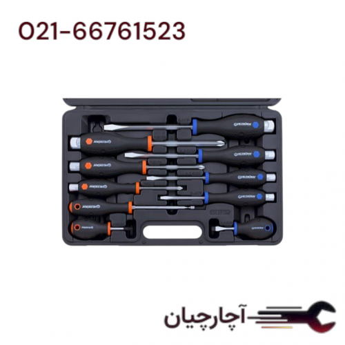 ست پیچ گوشتی ضربه خور دوسو و چهارسو 10عددی برند هزبرن، کد کالا 1249010H