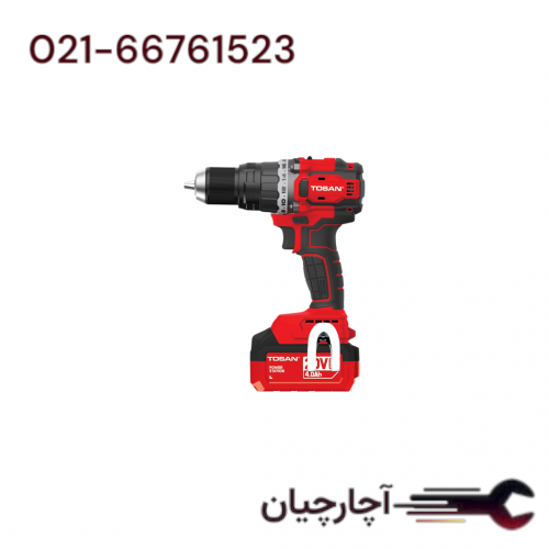 دریل پیچ گوشتی شارژی چکشی براشلس 20 ولت  برند توسن، کد کالا 9621BHS