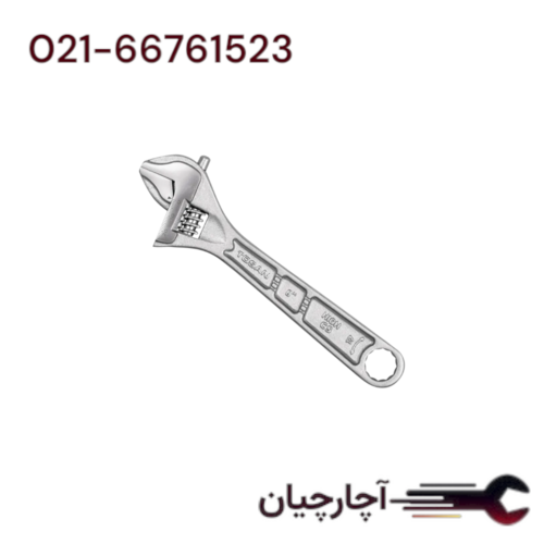 آچار فرانسه کربن استیل  سایز 6 اینچ برند توسن، کد کالا T25-6AW-CR