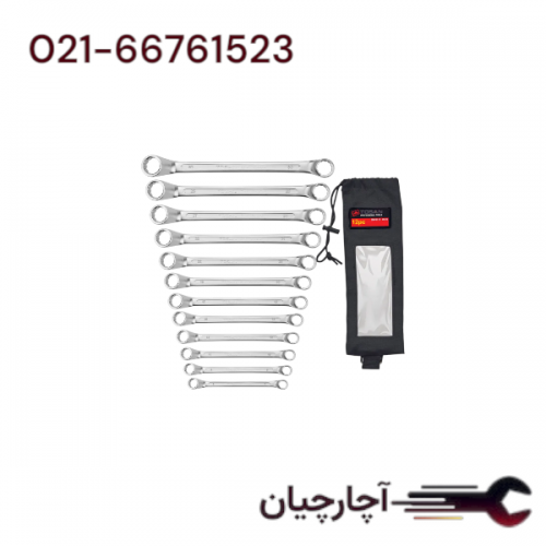 ست آچار دوسر رینگ 12 عددی جعبه ای  برند توسن، کد کالا TI102-S12