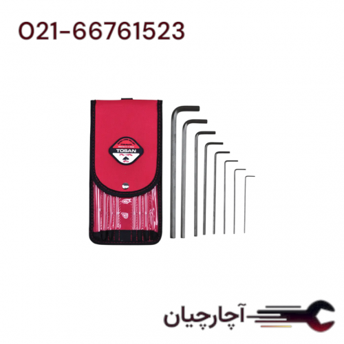 آلن کیفی شش پر بلند سایز های 2-10 برند توسن، کد کالا T726-B210