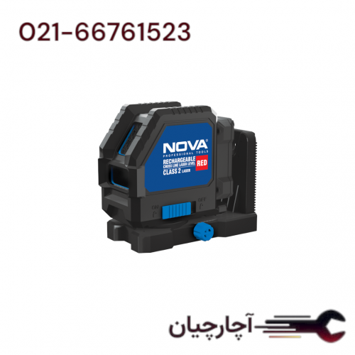تراز لیزری شارژی دو خط قرمز برند نووا، کد کالا 2680R