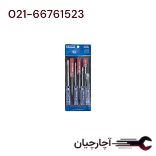 پیچ گوشتی دسته کریستالی کیفی 7 عددی برند نووا، کد کالا 1015