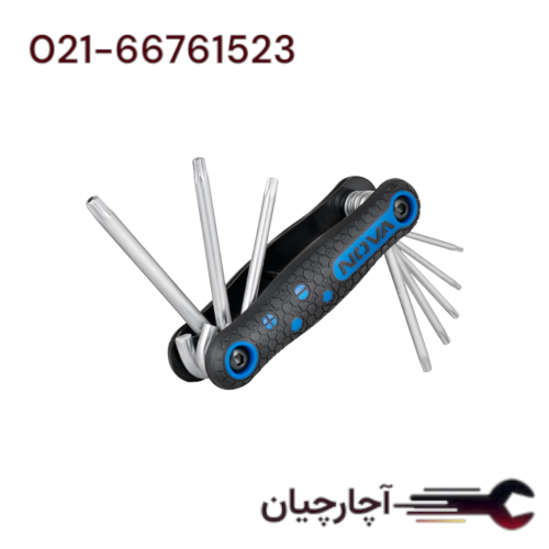 آلن چاقویی صنعتی ستاره ای (سوراخ دار)8 عددی  برند نووا، کد کالا 1140