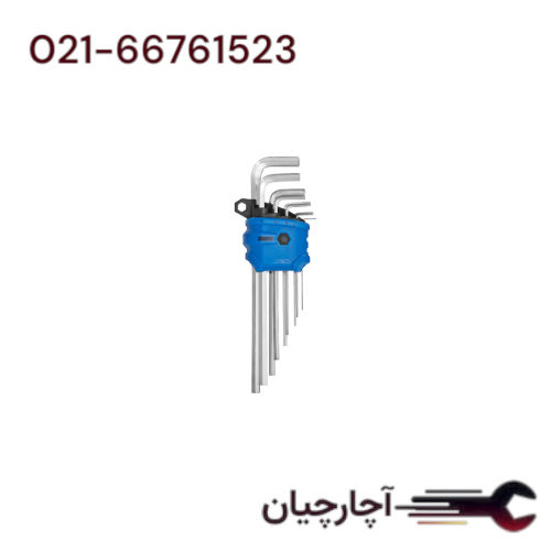 ست آلن شش گوش 9 عددی سایز فوق بلند برند نووا، کد کالا 1154