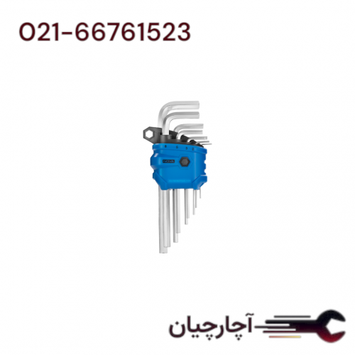 ست آلن شش گوش 9 عددی سایز استاندارد برند نووا، کد کالا 1152