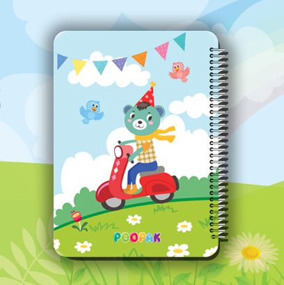 دفتر مشق پسرانه طرح موتورسوار