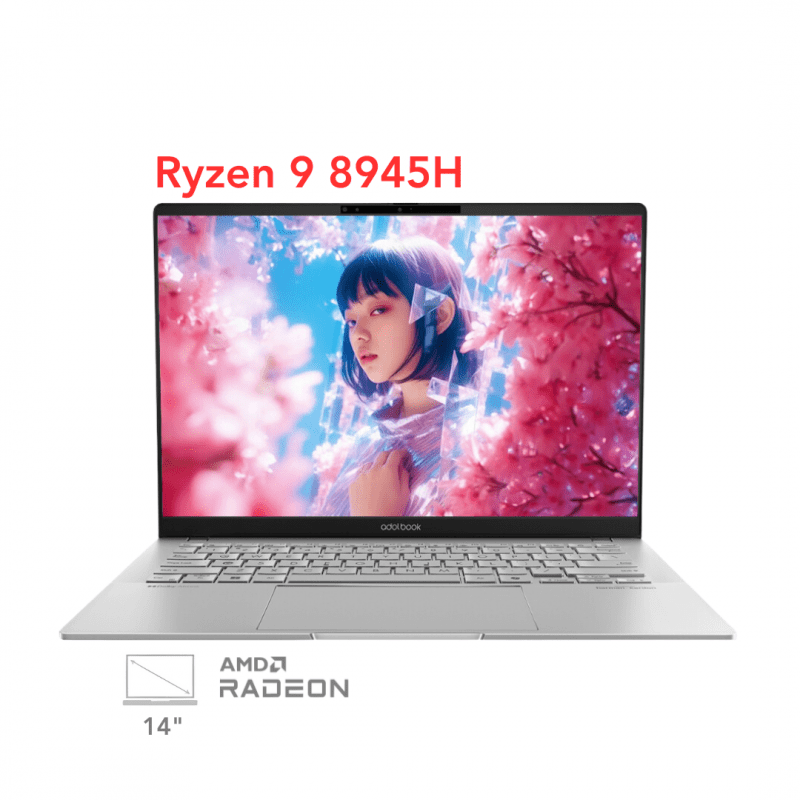 لپ تاپ ایسوس ایدل بوک مدل ASUS Adolbook 14 Air M5406ADOL R9 8945H 32G 1T 2.8K 120Hz OLED peach 2024