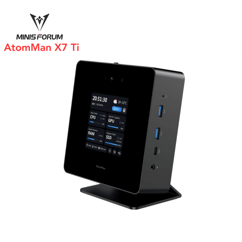 مینی پی سی  اتوم من مینیزفورم مدل Minisforum AtomMan X7 Ti Mini PC Ultra 9 185H Intel ARC