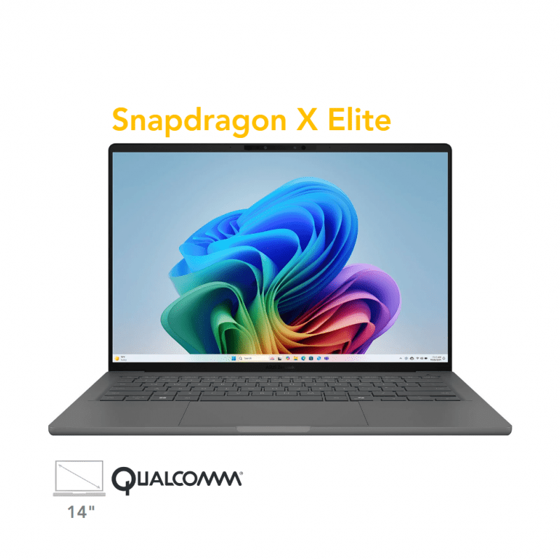 لپ تاپ ایسوس زنبوک 2025 مدل ASUS Zenbook A14 UX3407QA SnapdragonX X1 26 100 32G 1T OLED 2.8K 120Hz