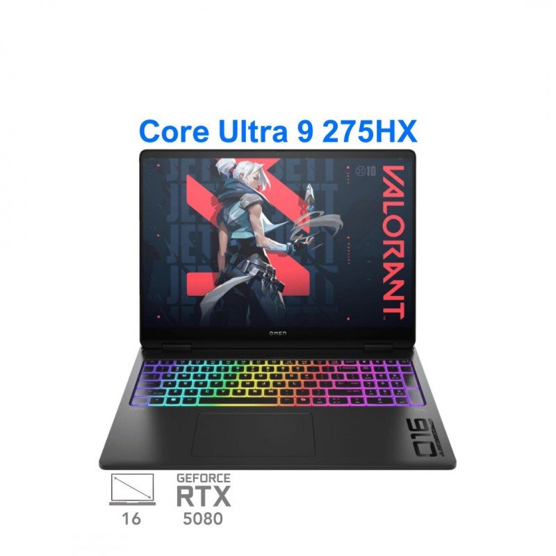لپ تاپ گیمینگ اچ پی آمن مکس  HP Omen Max 16 B8BG0PA Core Ultra 9 275HX RTX 5080 175W 32G 1T 2.5K 240Hz 2025