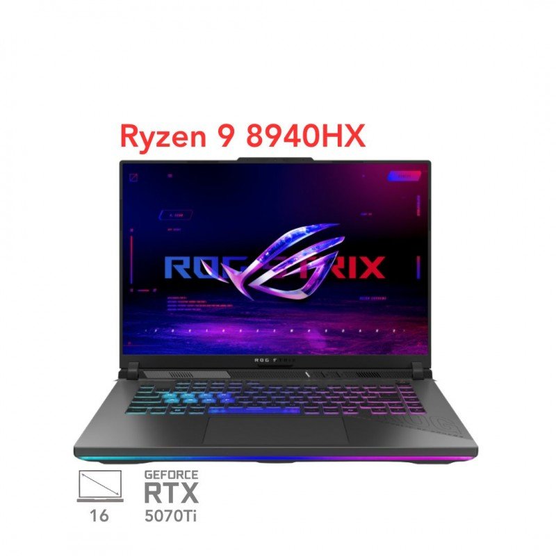 لپ تاپ گیمینگ ایسوس راگ ASUS ROG Strix 16 G614PR  Ryzen 9 8940HX RTX5070TI 140W 16G 1TB 2.5K 165Hz 2025