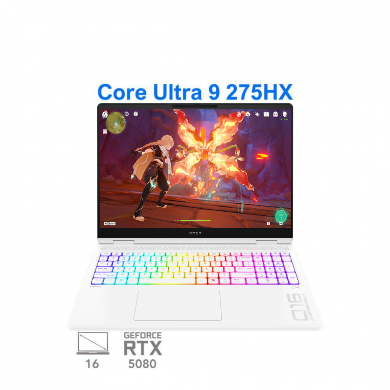 لپ تاپ گیمینگ اچ پی آمن مکس  HP Omen Max 16 B8BG0PA Core Ultra 9 275HX RTX 5080 175W 32G 1T 2.5K 240Hz White 2025