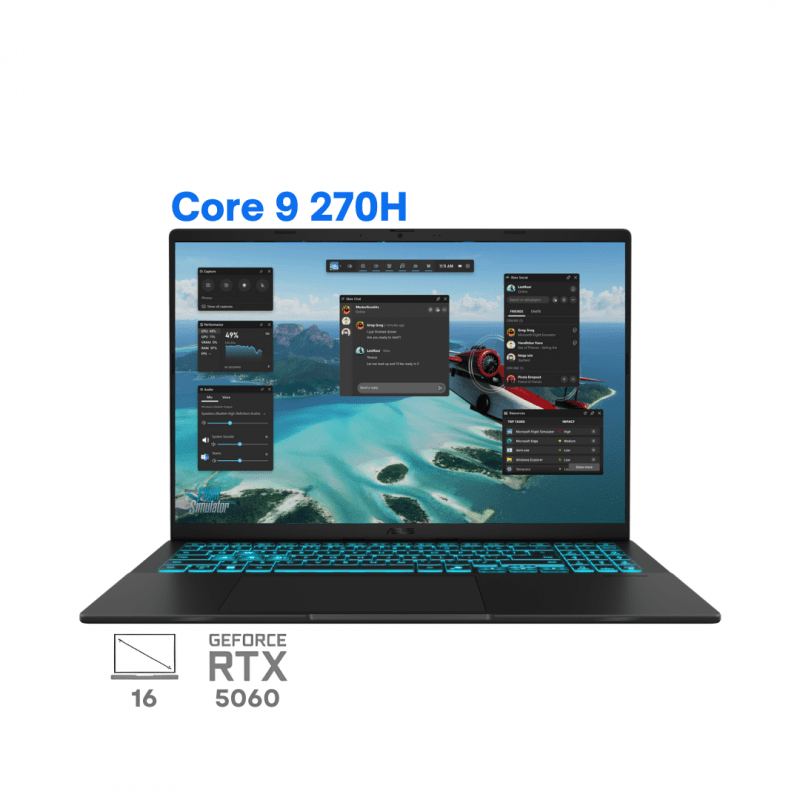 لپ تاپ ایسوس ویووبوک 16 مدل ASUS Vivobook 16 V3607VM Core 9 270H  RTX 5060 16G 1T 2.5K 144Hz IPS 2025