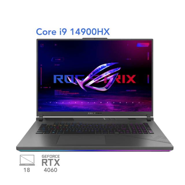 لپ تاپ گیمینگ ایسوس راگ استریکس ROG Strix G18 Plus G814JVR i9 14900HX RTX4060 140W 16G 1T 2024