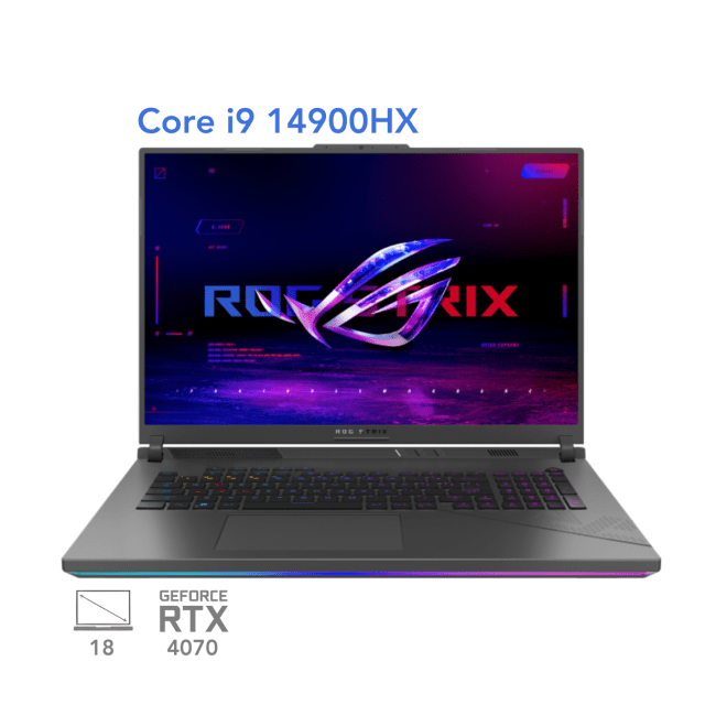 لپ تاپ گیمینگ ایسوس راگ استریکس ROG Strix G18 Plus G814JIR i9 14900HX RTX4070 140W 16G 1T 2024