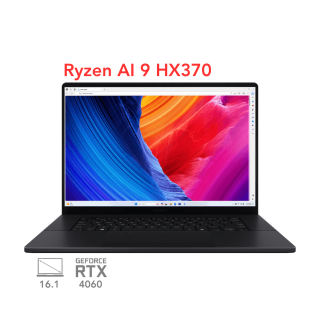 لپ تاپ ایسوس پرو آرت مدل  ASUS ProArt 16 H7606WV Ryzen AI 9 HX370 RTX 4060 140W 32G 1T 4K 120Hz OLED 2024