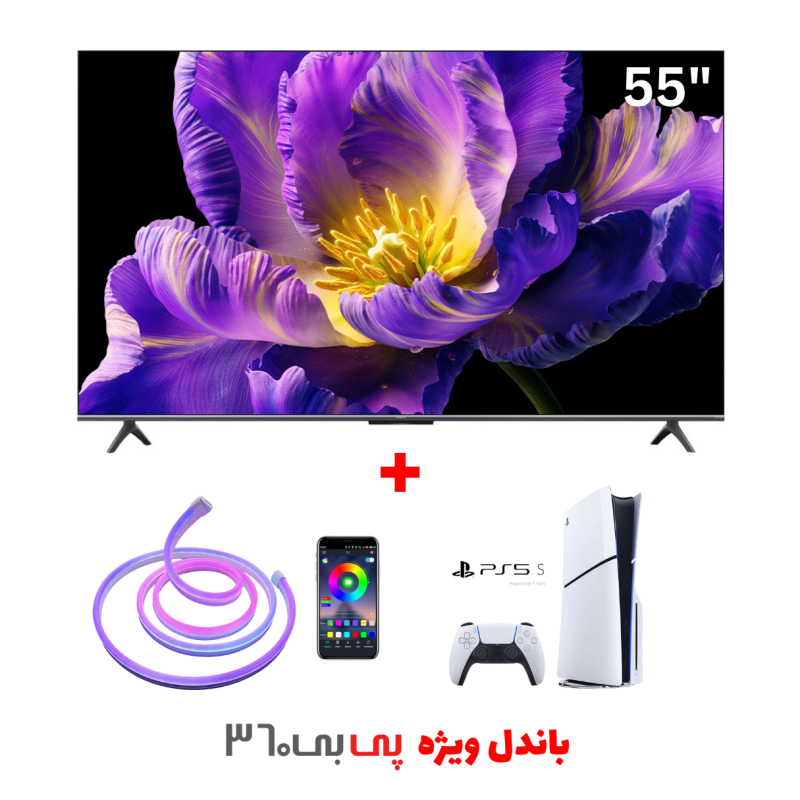 تلویزیون هوشمند 55 اینچ شیائومی مدل Xiaomi S 55 144Hz Mini LED TV به همراه ریسه هوشمند RGB و Sony Playstation 5 Slim