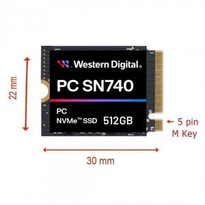 هارد SSD 2230 PCIe 4 وسترن دیجیتال 512GB مدل Western Digital PC SN740 SSD M.2 2230 PCIe 4 512GB