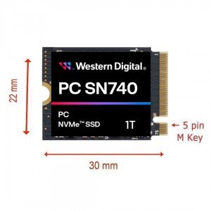 هارد SSD 2230 PCIe 4 وسترن دیجیتال 1T مدل Western Digital PC SN740 SSD M.2 2230 PCIe 4 1T