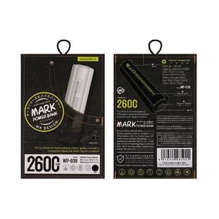 WK Power Bank Mark Series 2600mah Black MOQ30 (WP-036)-3