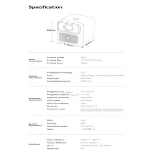 ویدئو پروژکتور ونبو مدل Wanbo Projector Dali 1