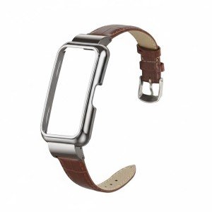 بند چرمی میبند مدل Crocodile Leather مناسب برای مچ بند هوشمند هوآوی  Band 6/7 , 8/9