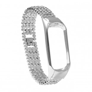 بند فلزی مرواریدی مناسب مچ بند هوشمند شیائومی مدل Miband 3 و Miband 4
