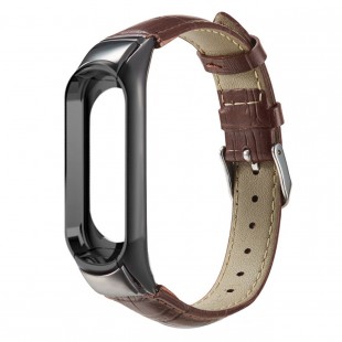 بند چرمی میبند مدل Crocodile Leather مناسب برای Mi Band 3 / Mi Band 4