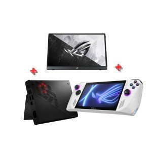 باندل ویژه گیمینگ ایسوس راگ شامل کنسول دستی  ASUS ROG Ally 7" Handheld AMD Z1 Extreme  و گرافیک اکسترنال ROG XG Mobile RTX3080 و مانیتور پرتابل ASUS ROG Strix XG16AHP