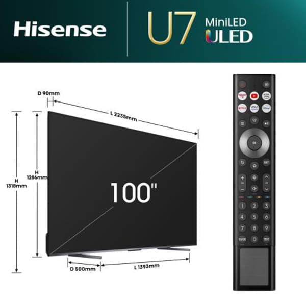 تلویزیون هایسنس ۱۰۰ اینچ 100U7K
